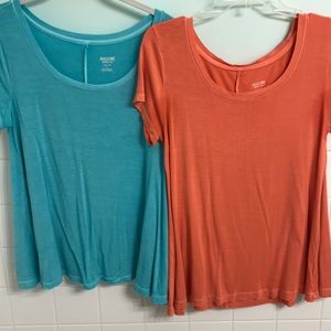 2 plain shirts! Turquoise and salmon colored